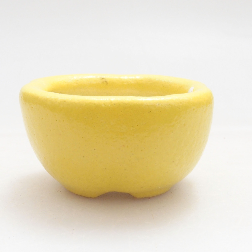 Bol à bonsaï en céramique 4 x 4 x 2 cm, jaune