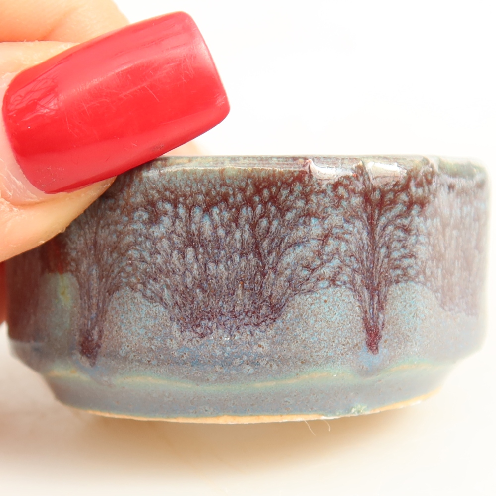 Pot à bonsaï en céramique 5 x 5 x 2,5 cm, couleur grise