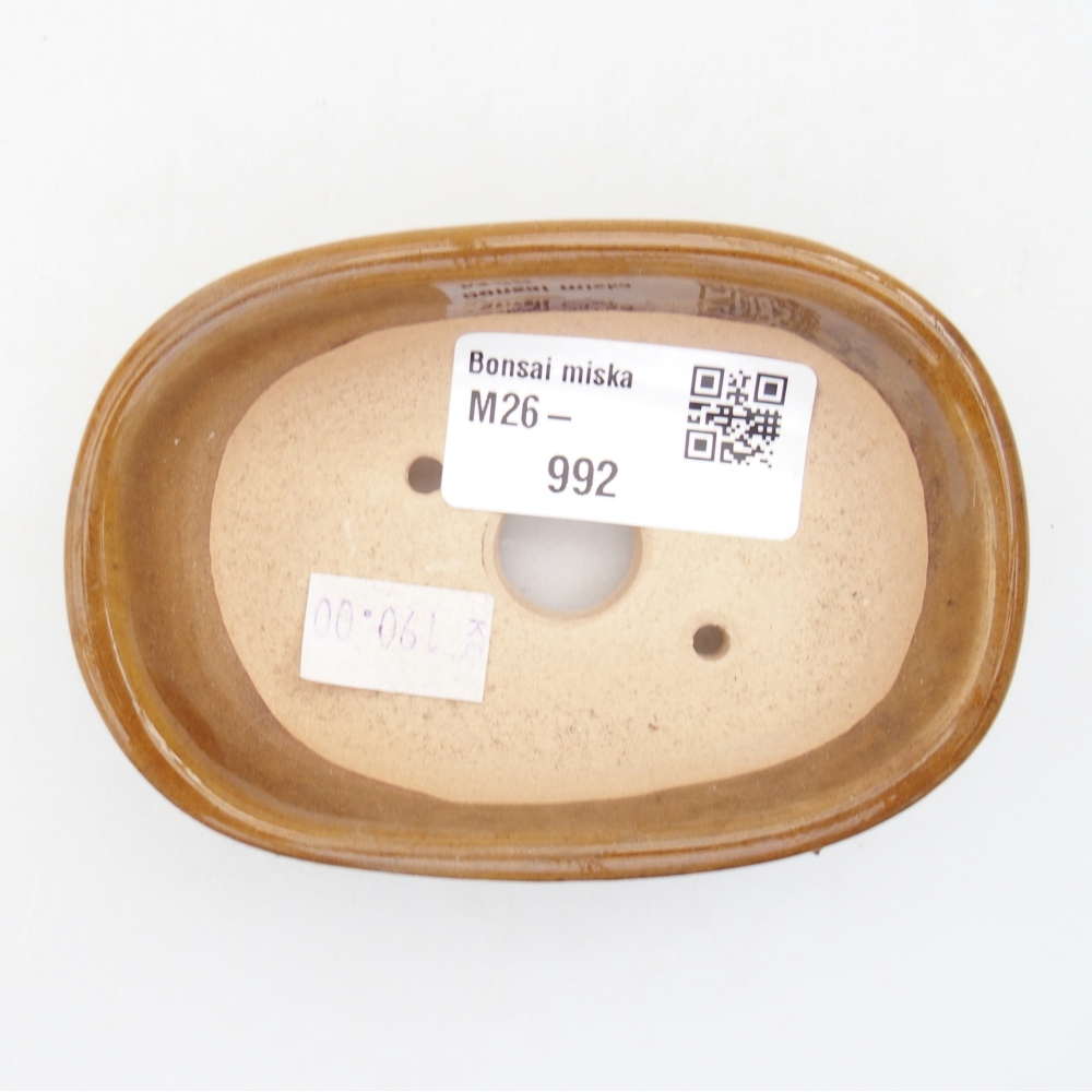 Bol à bonsaï en céramique 9 x 6,5 x 2,5 cm, brun