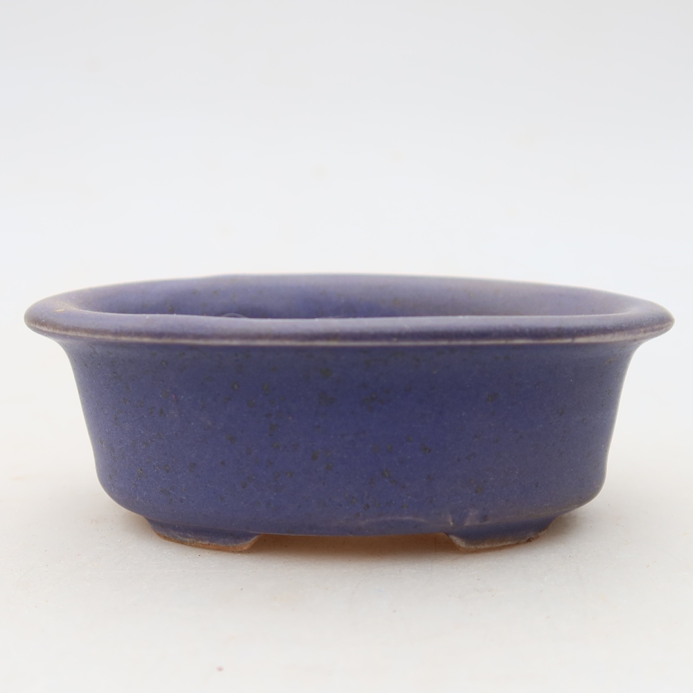 Pot à bonsaï en céramique 9,5 x 6,5 x 3 cm, couleur violette