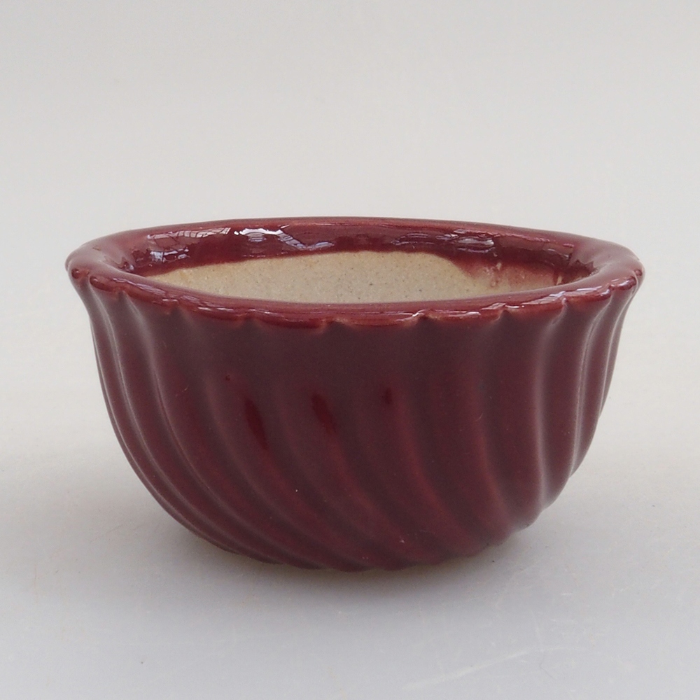 Mini bol bonsaï 5 x 5 x 2,5 cm, couleur bordeaux