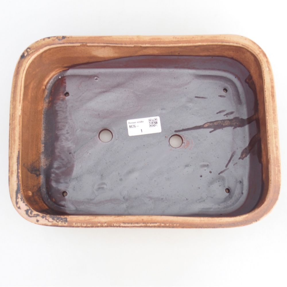 Bol à bonsaï en céramique 28,5 x 21 x 7,5 cm, rose