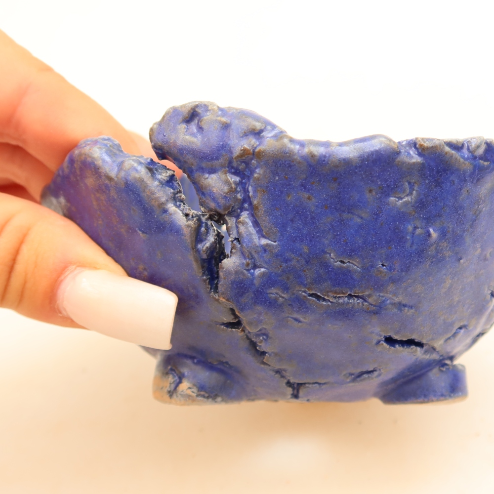 Coquille en céramique  11,5 x 10,5 x 6,5 cm, couleur bleue