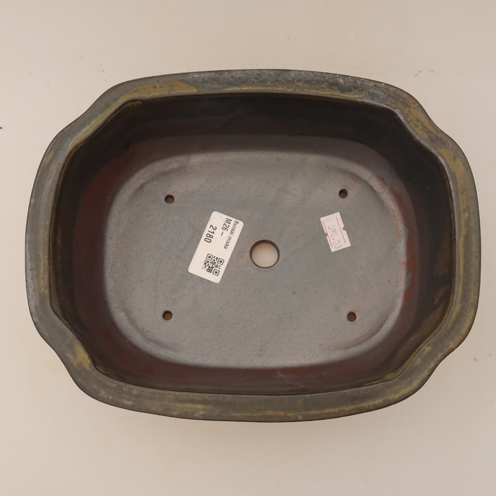 Bol à bonsaï en céramique 23 x 19 x 7 cm, brun