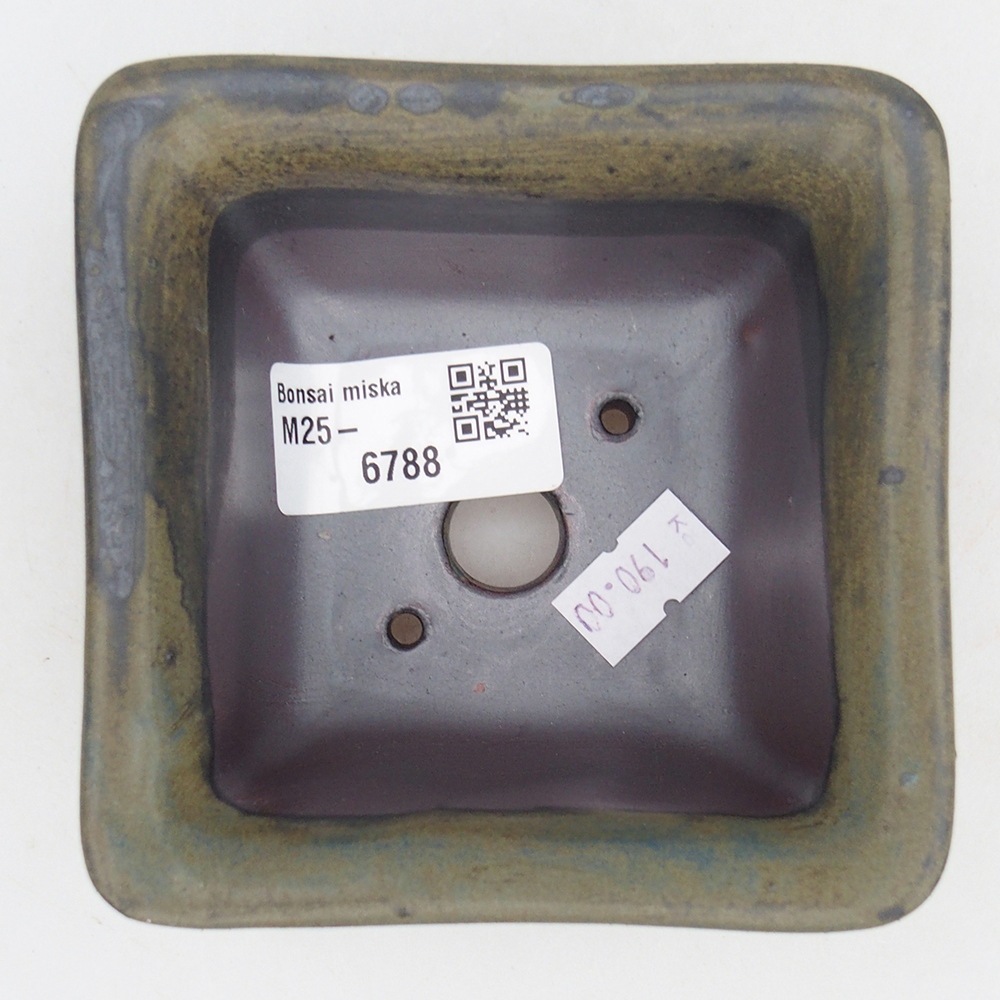 Bol à bonsaï en céramique 10 x 10 x 6 cm, bordeaux