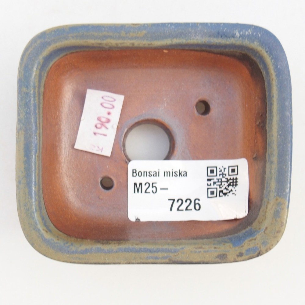 Bol à bonsaï en céramique 14,5 x 10,5 x 4,5 cm, couleur bleu