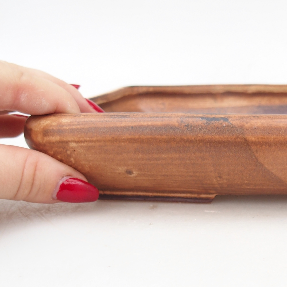 Bol à bonsaï en céramique 24 x 17,5 x 4 cm, rose