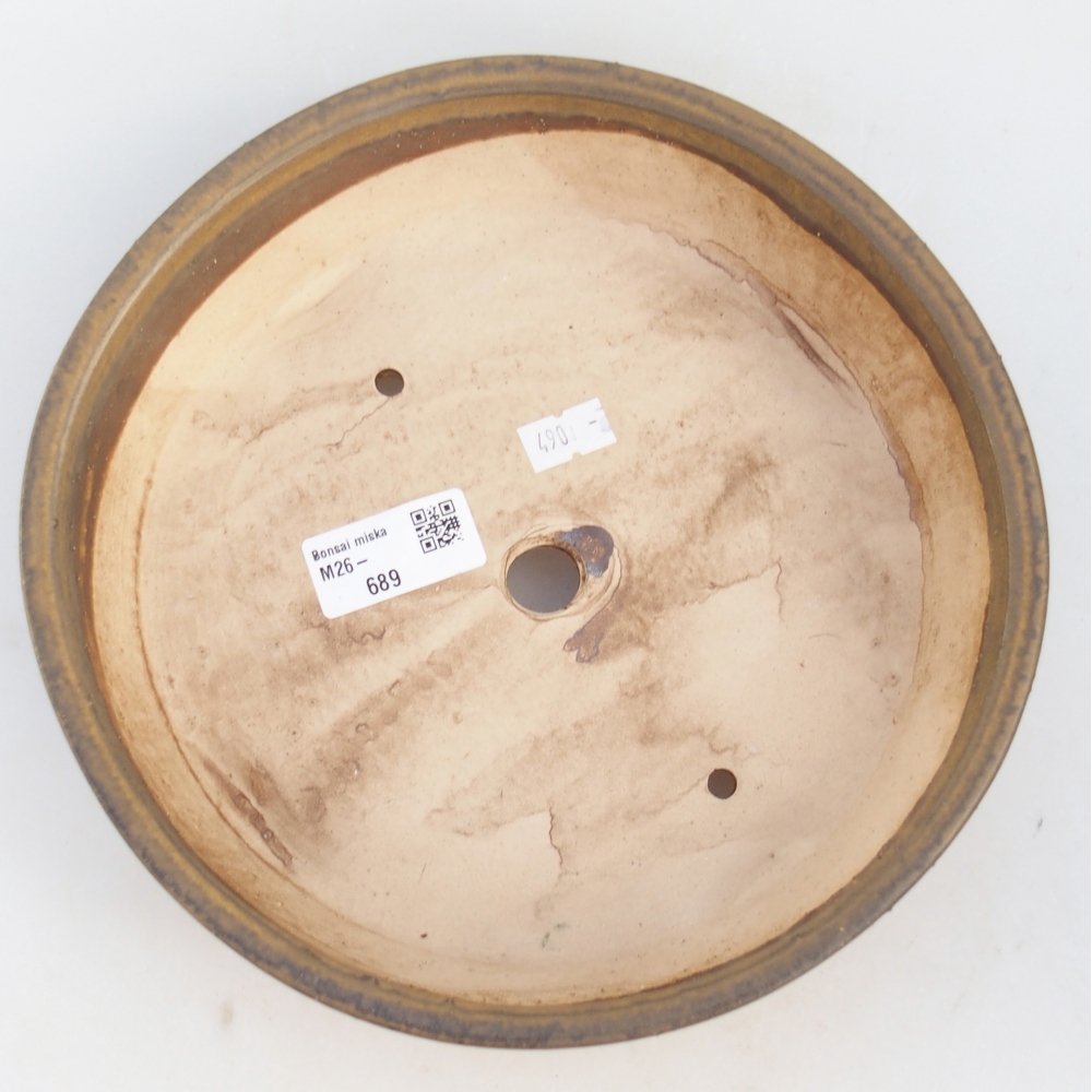 Bol à bonsaï en céramique 21,5 x 21,5 x 6 cm, brun