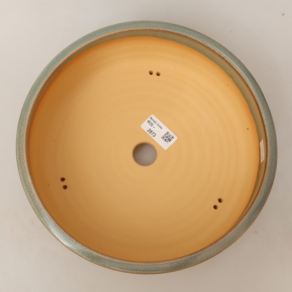 Pot à bonsaï en céramique 25 x 25 x 7,5 cm, couleur verte
