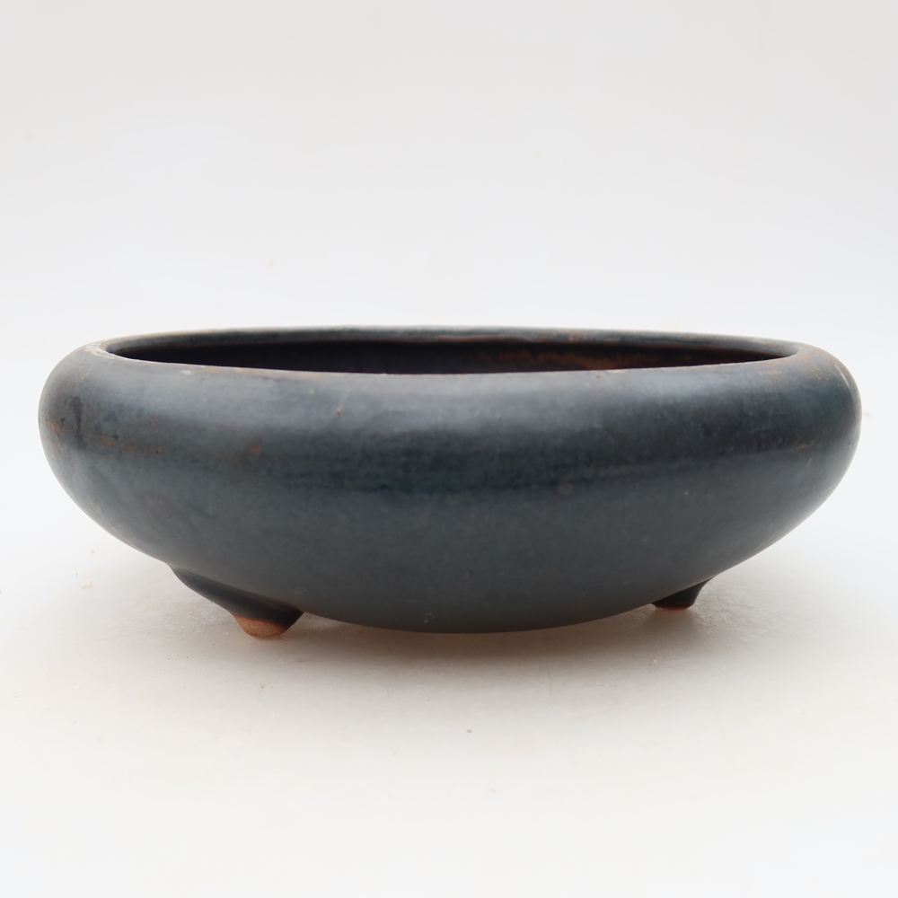 Pot à bonsaï en céramique 20 x 20 x 7,5 cm, couleur verte