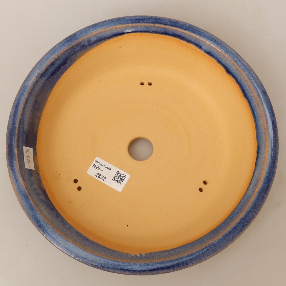 Pot à bonsaï en céramique 25 x 25 x 6 cm, couleur bleue