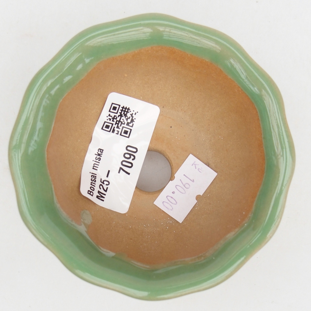 Bol à bonsaï en céramique 8,5 x 8,5 x 4,5 cm, vert