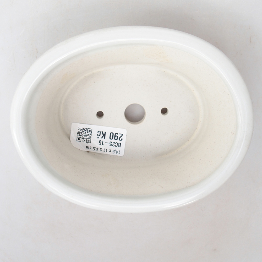 Bol à bonsaï en céramique 14,5 x 11 x 4,5 cm, couleur blanc