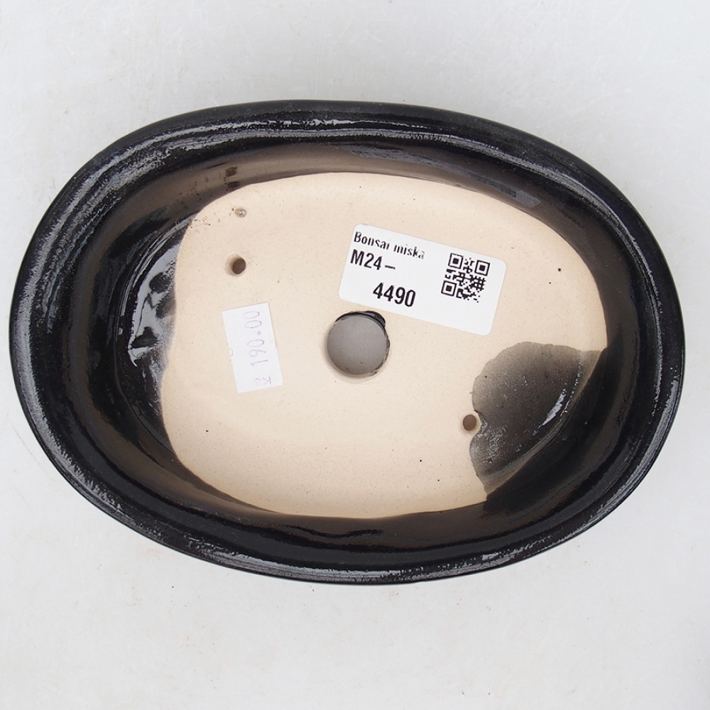 Bol à bonsaï en céramique 15 x 11 x 3,5 cm, couleur noire