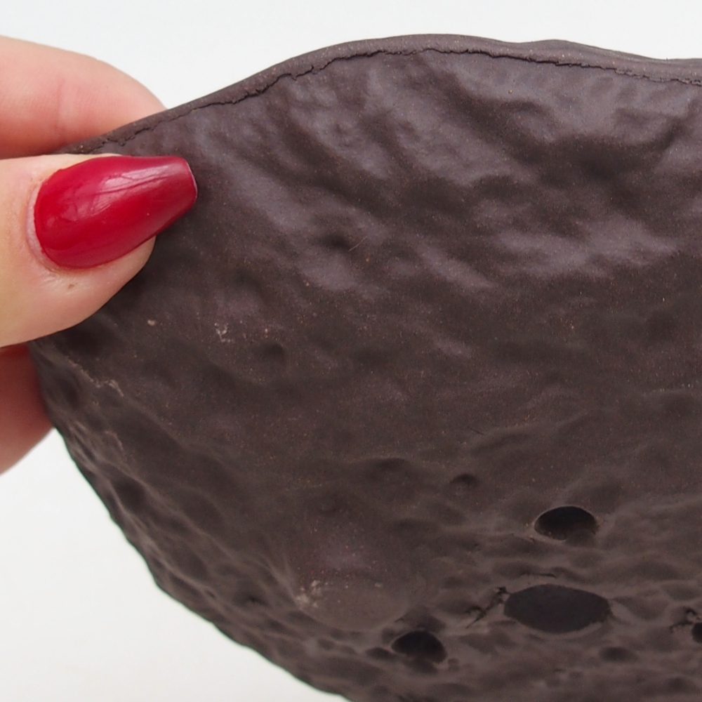 Coquille en céramique 15,5 x 15 x 4 cm , couleur marron