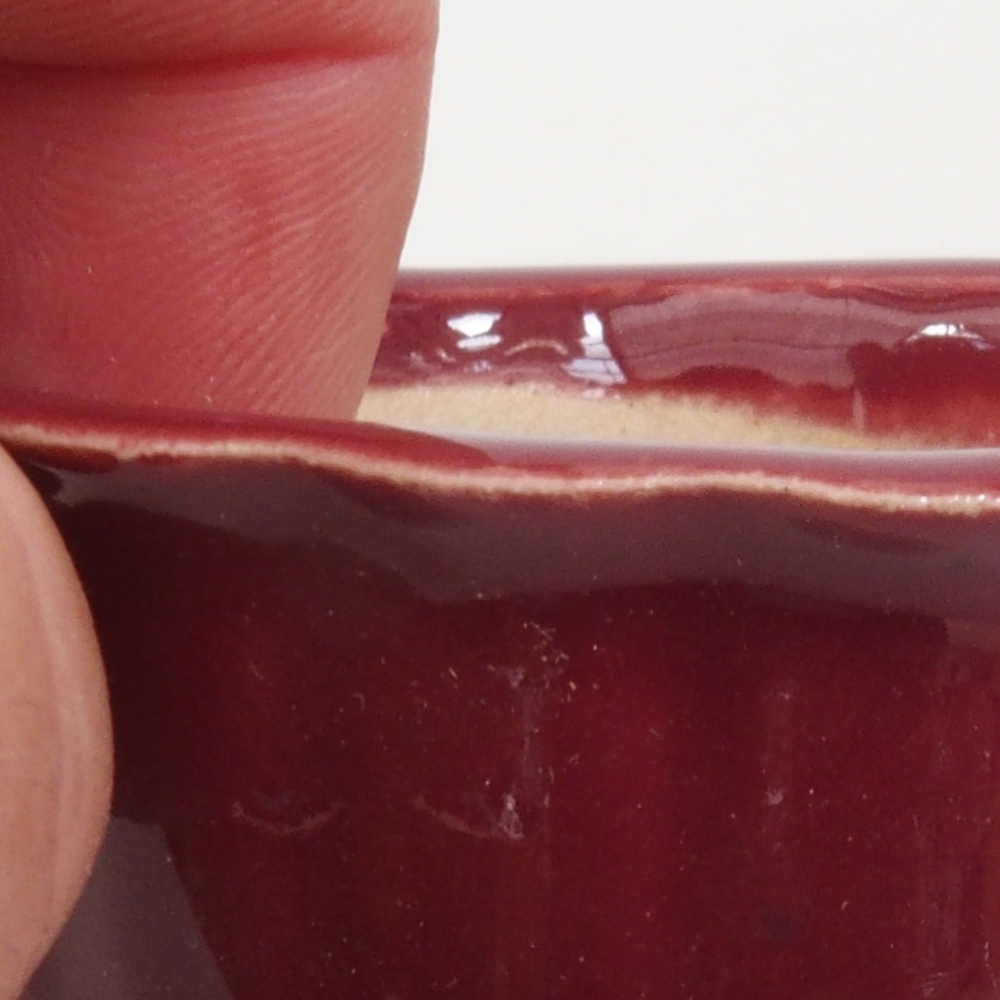 Mini bol bonsaï 6,5 x 6,5 x 3,5 cm, bordeaux