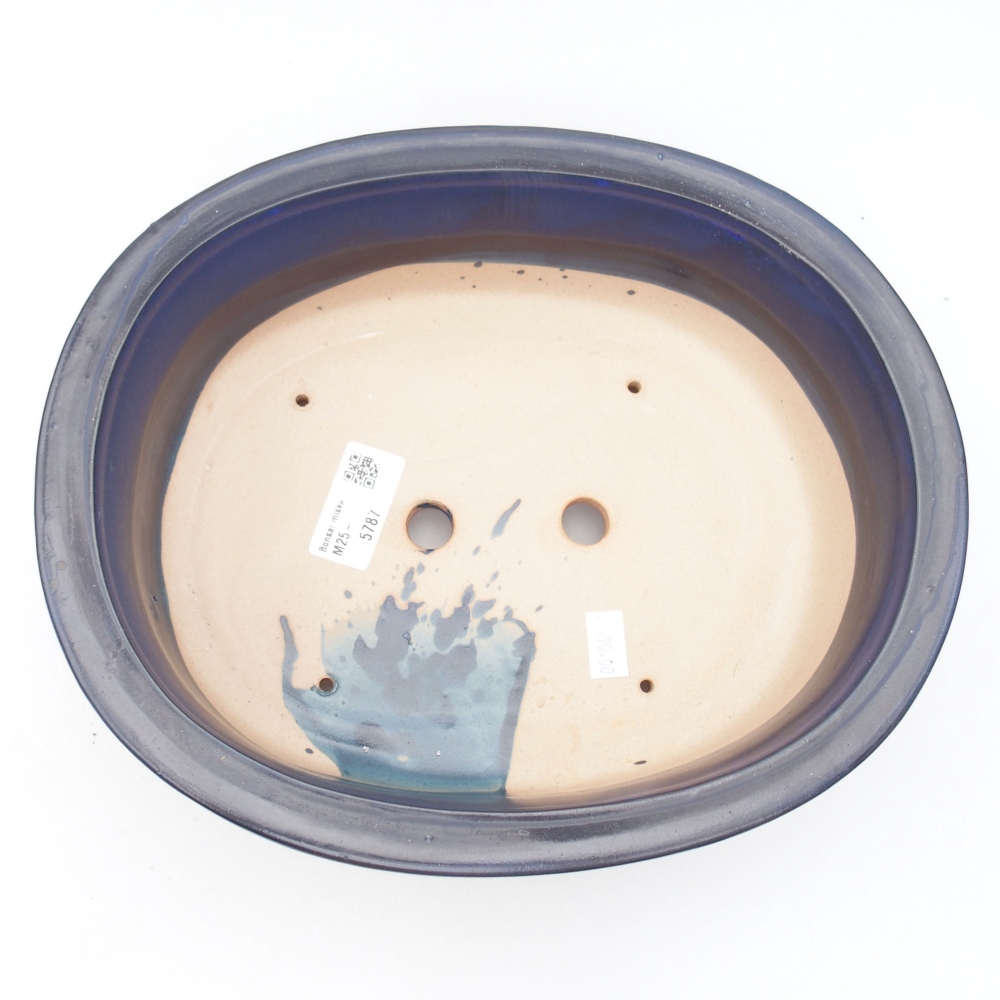 Bol à bonsaï en céramique 26 x 22 x 8 cm, couleur bleu