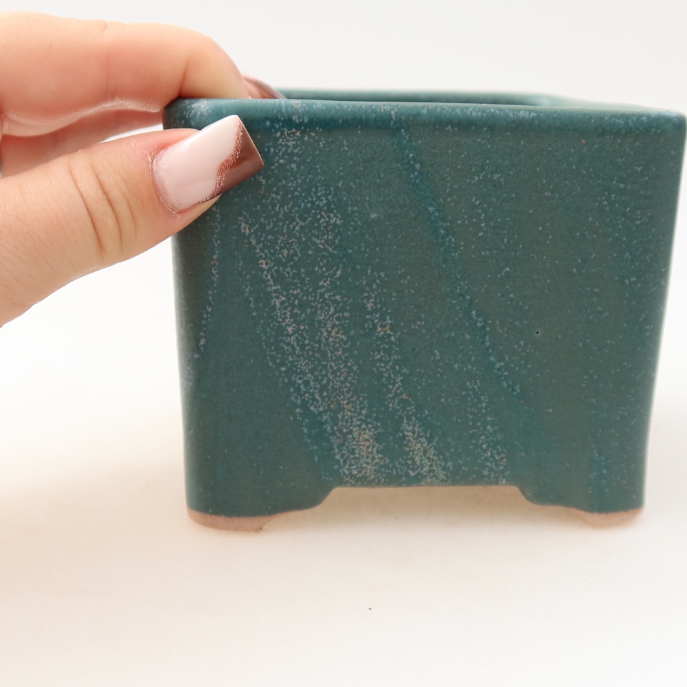 Bol à bonsaï en céramique 10 x 10 x 8 cm, couleur bleu