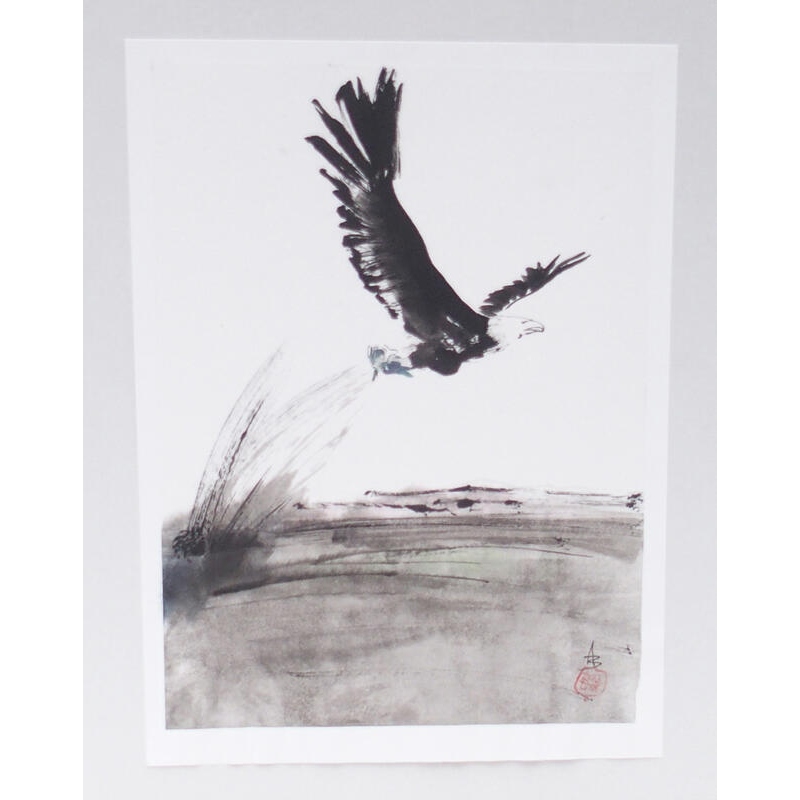 Calligraphie - Vautour avec sa proie