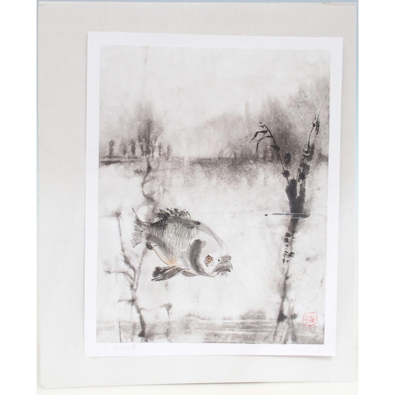 Calligraphie - Au bord de l'étang