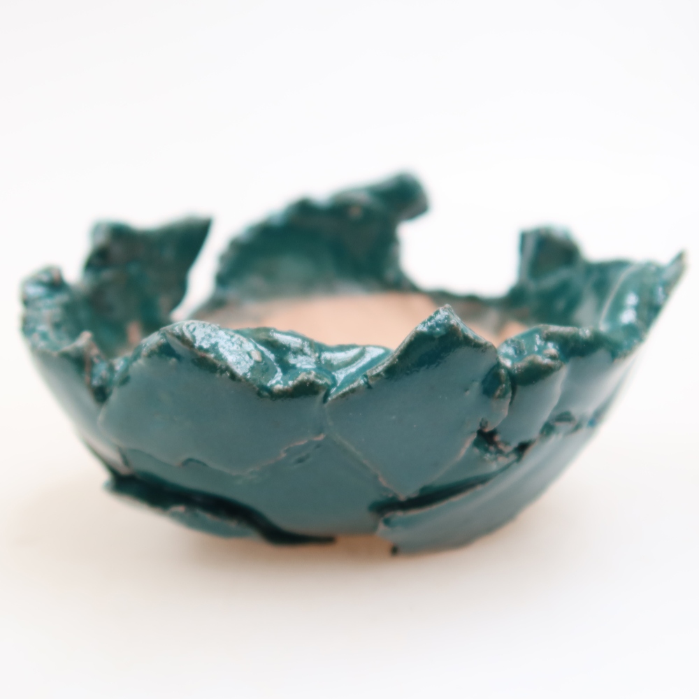 Coquille en céramique  10,5 x 10,5 x 6 cm , couleur verte