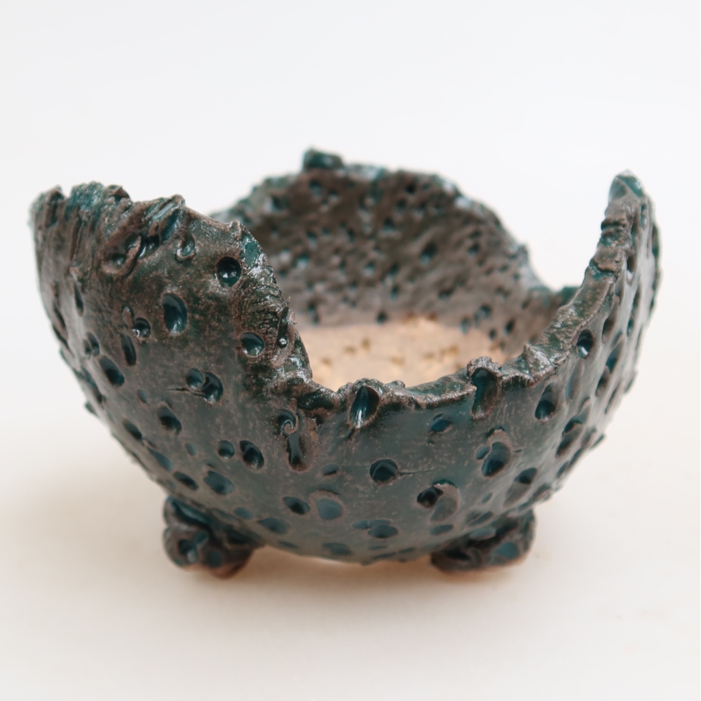 Coquille en céramique  10 x 10 x 6,5 cm, couleur verte