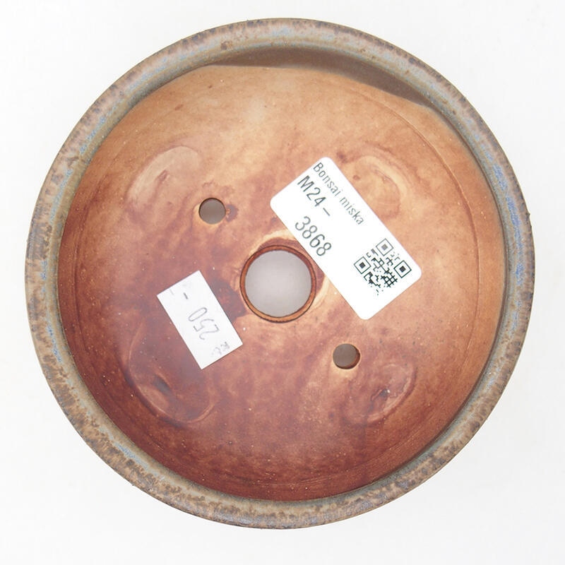 Bol à bonsaï en céramique 10,5 x 10,5 x 4,5 cm, couleur bleu