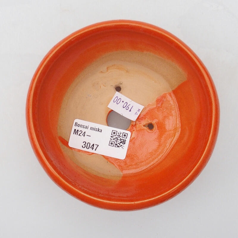 Bol à bonsaï en céramique 10,5 x 10,5 x 4,5 cm, orange