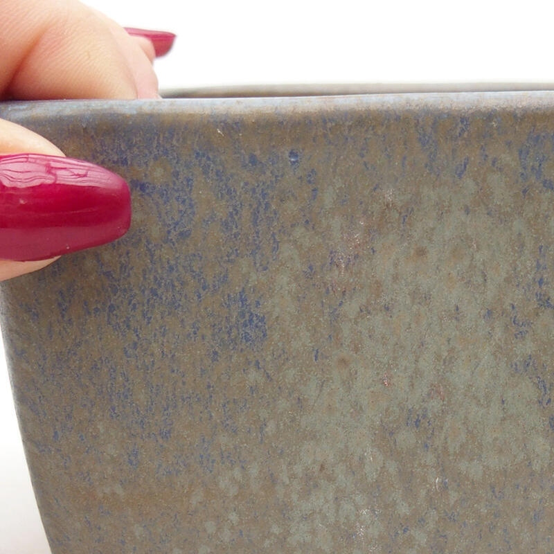 Bol à bonsaï en céramique 10,5 x 10,5 x 6,5 cm, couleur bleu