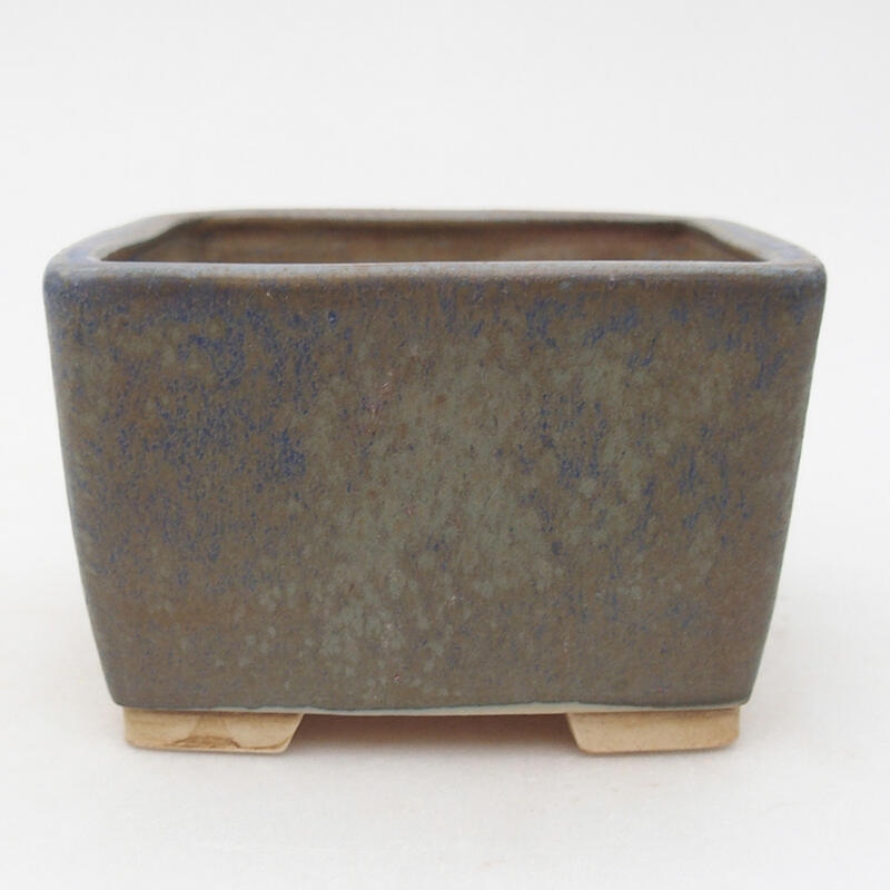 Bol à bonsaï en céramique 10,5 x 10,5 x 6,5 cm, couleur bleu