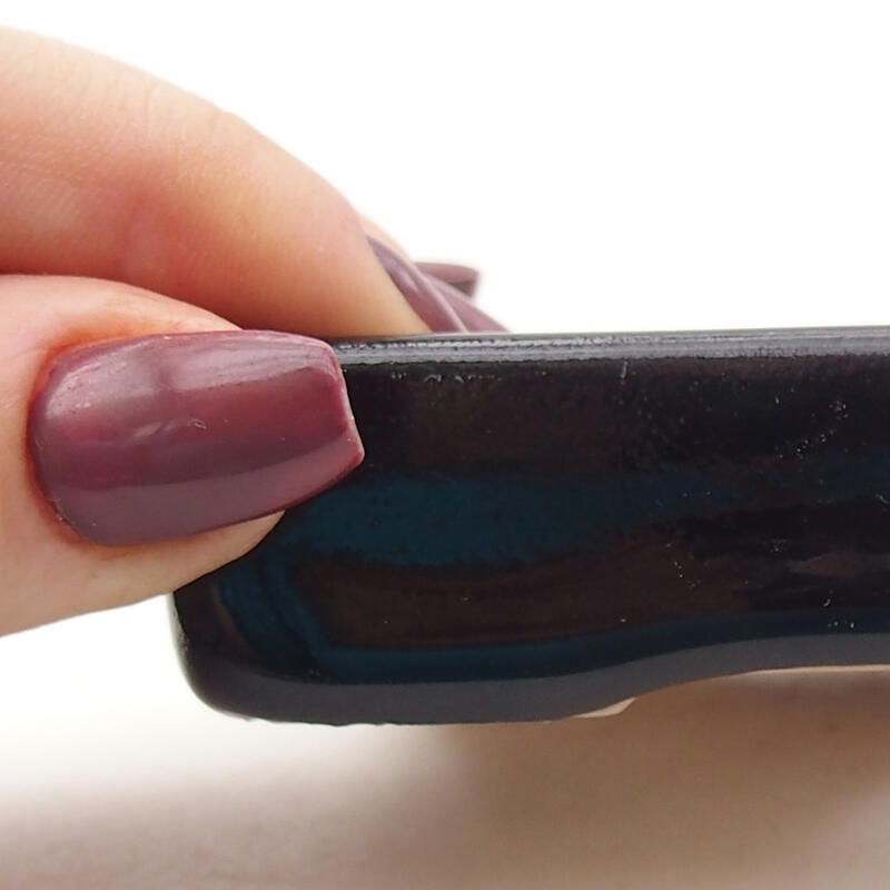 Bol à bonsaï en céramique 10,5 x 7 x 2 cm, couleur noire