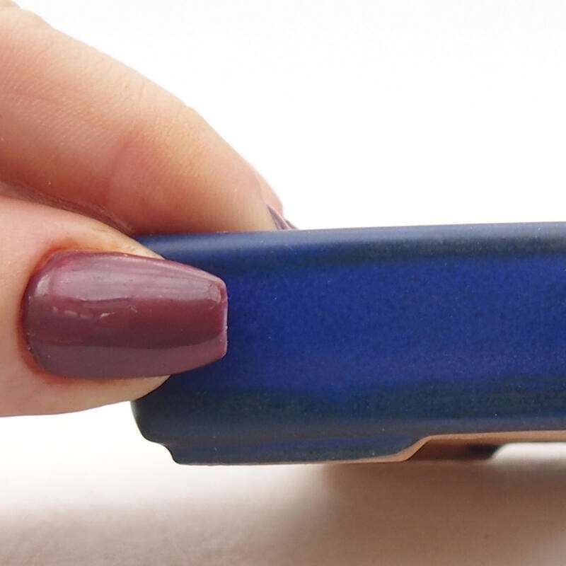 Bol à bonsaï en céramique 10,5 x 7 x 2 cm, couleur bleu