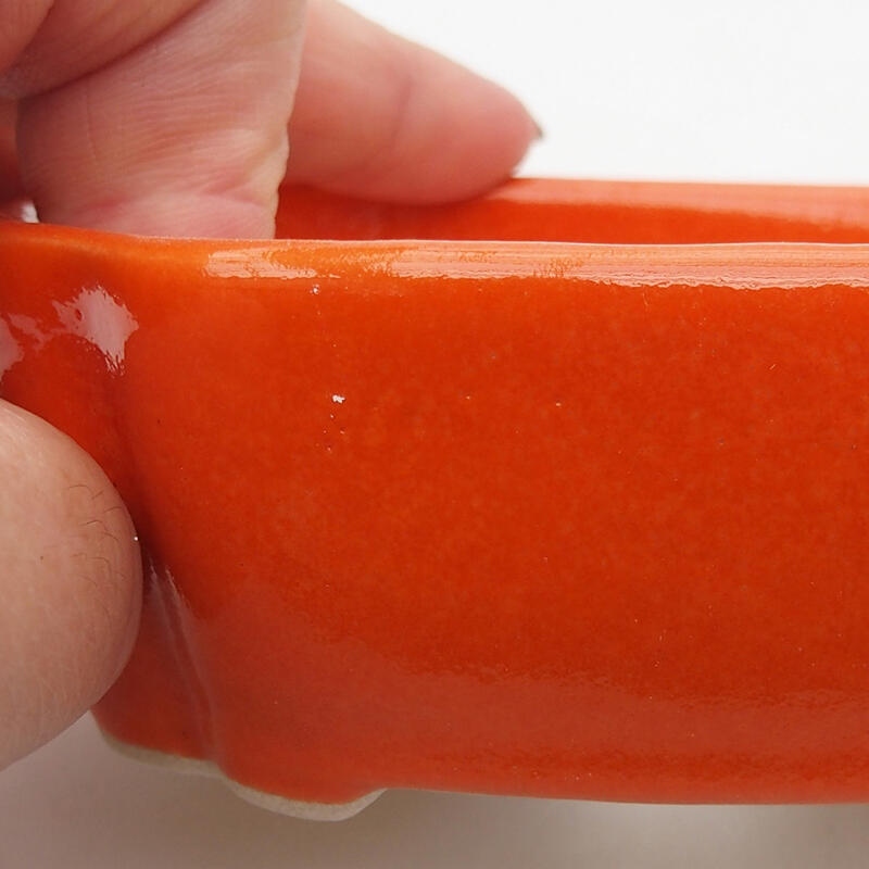 Bol à bonsaï en céramique 10,5 x 8 x 3,5 cm, orange