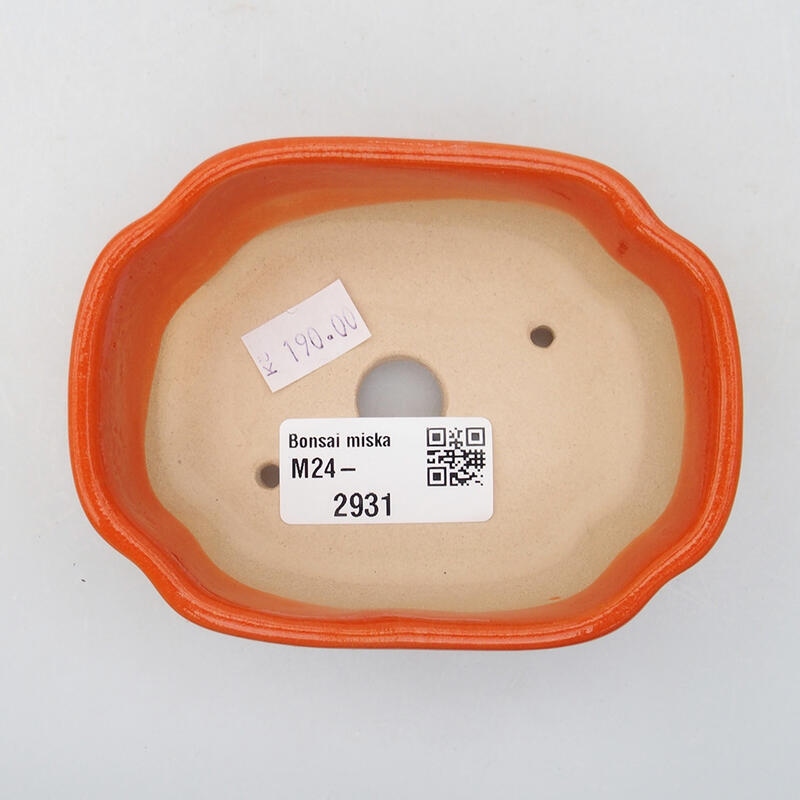 Bol à bonsaï en céramique 10,5 x 8 x 3,5 cm, orange