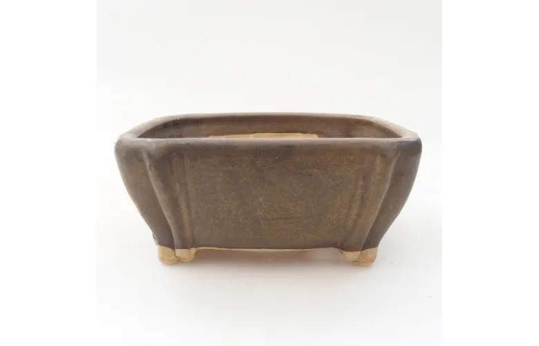 Bol à bonsaï en céramique 10,5 x 9 x 4,5 cm, brun