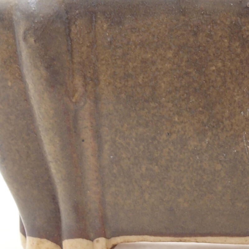 Bol à bonsaï en céramique 10,5 x 9 x 4,5 cm, brun