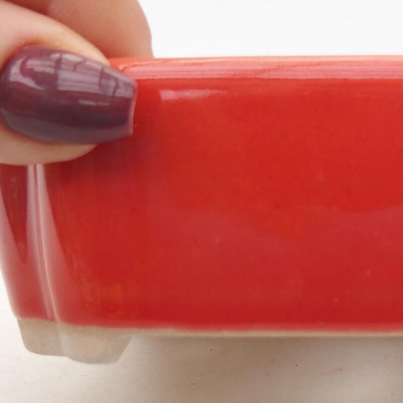 Bol à bonsaï en céramique 10 x 5,5 x 4 cm, couleur rouge