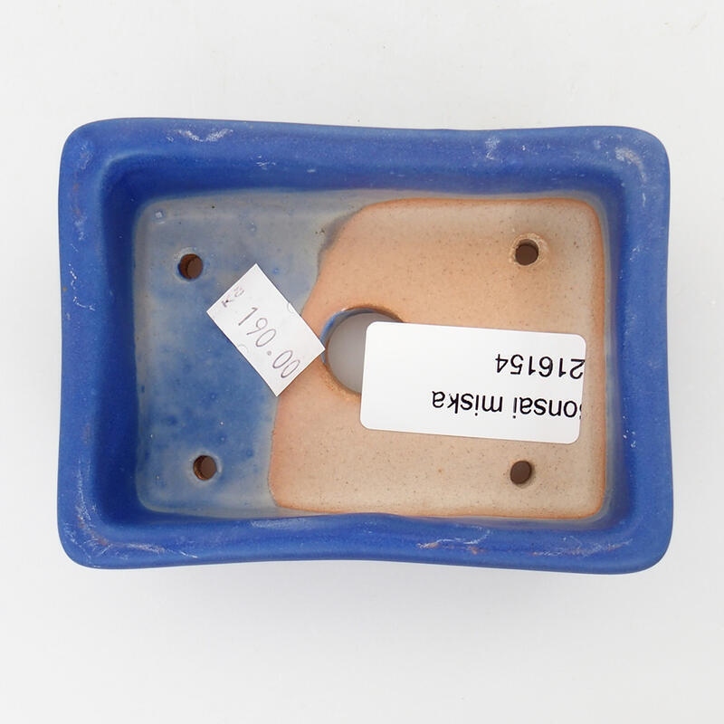 Bol à bonsaï en céramique 10 x 7,5 x 3,5 cm, couleur bleu