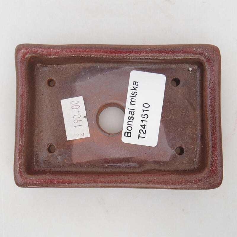 Bol à bonsaï en céramique 10 x 7 x 2 cm, brun