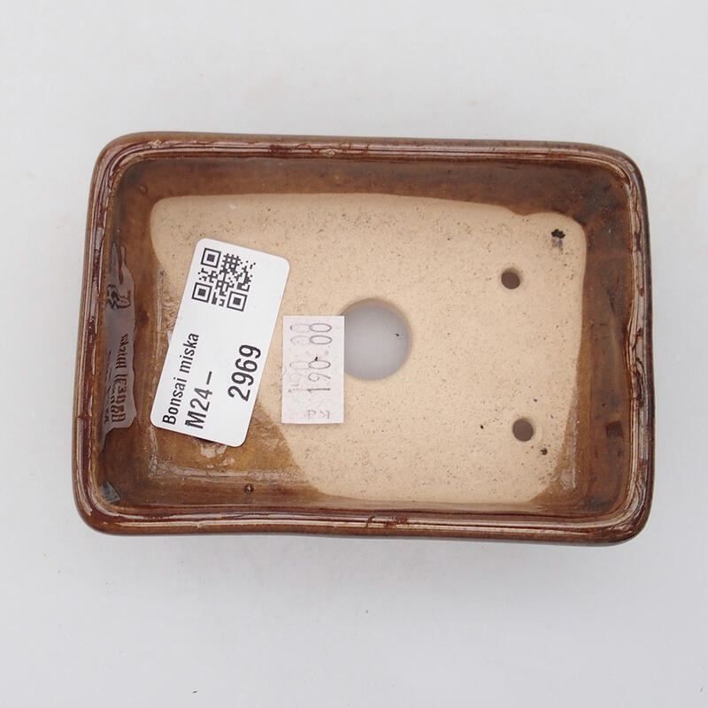 Bol à bonsaï en céramique 10 x 7 x 3 cm, brun