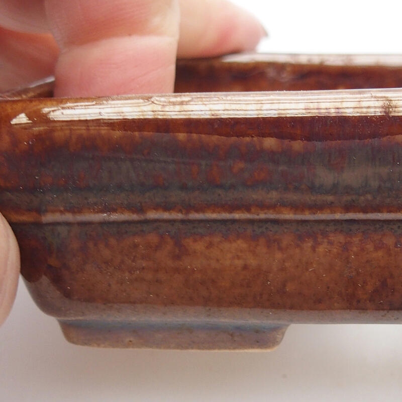 Bol à bonsaï en céramique 10 x 7 x 3 cm, brun