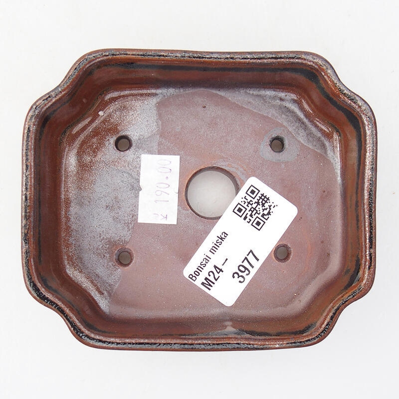 Bol à bonsaï en céramique 10 x 8,5 x 2,5 cm, brun