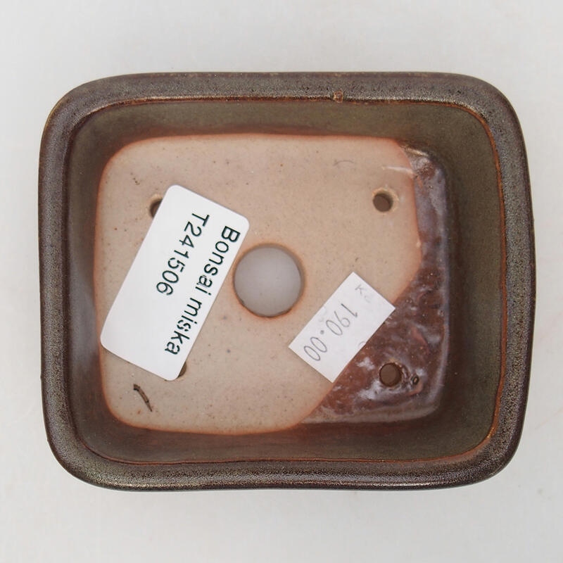 Bol à bonsaï en céramique 10 x 8,5 x 3,5 cm, gris