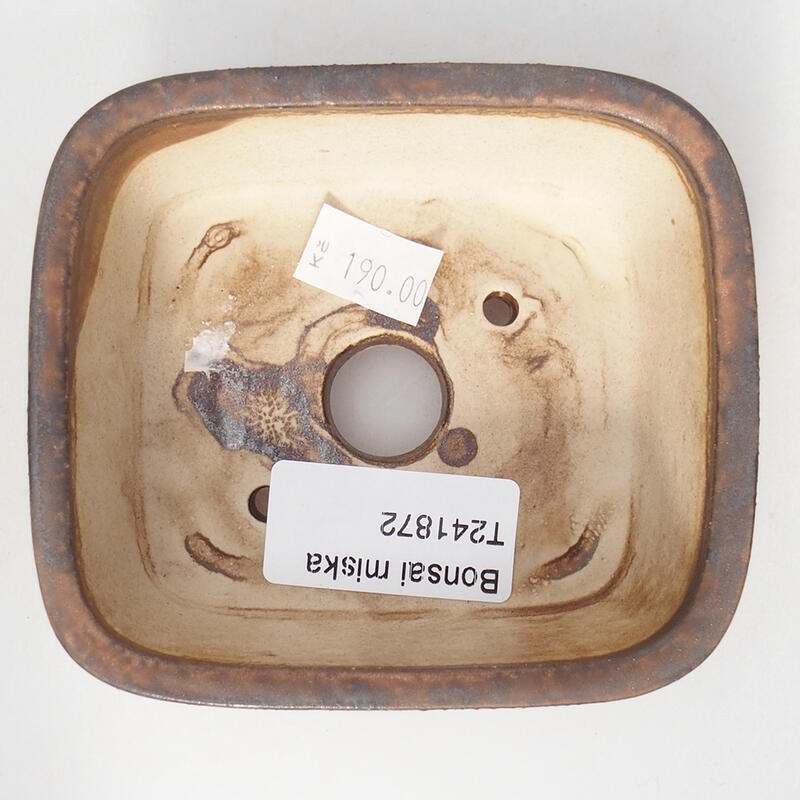 Bol à bonsaï en céramique 10 x 8,5 x 4 cm, brun