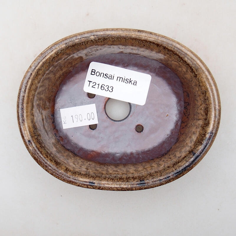 Bol à bonsaï en céramique 10 x 8,5 x 4 cm, brun