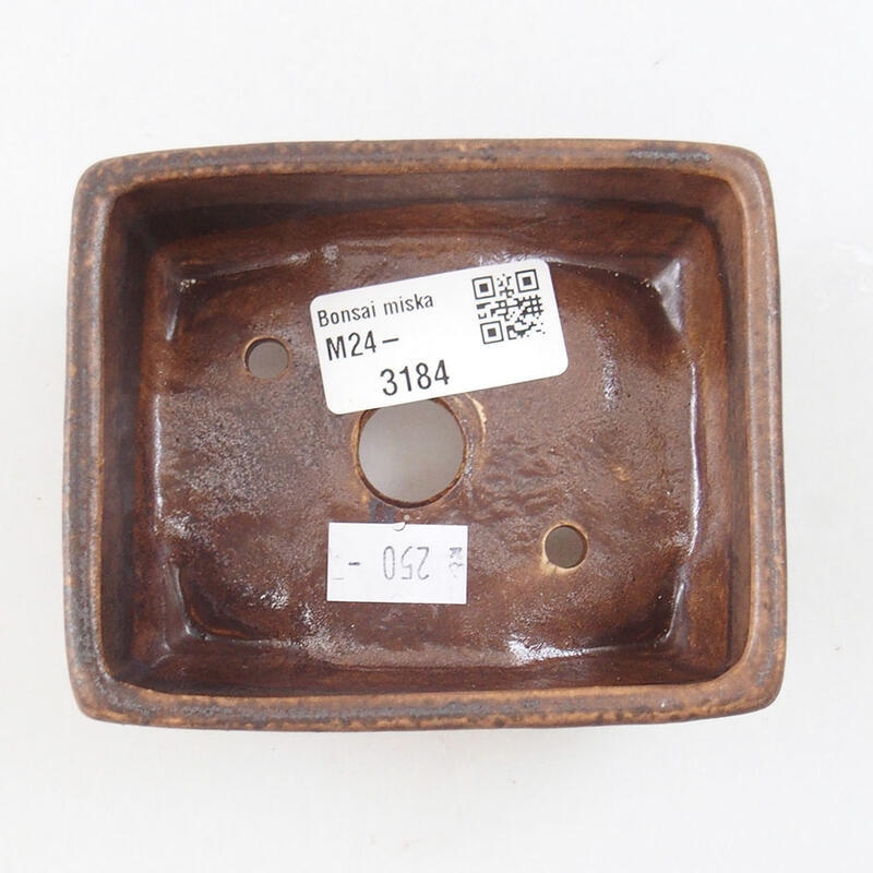 Bol à bonsaï en céramique 10 x 8,5 x 4 cm, brun