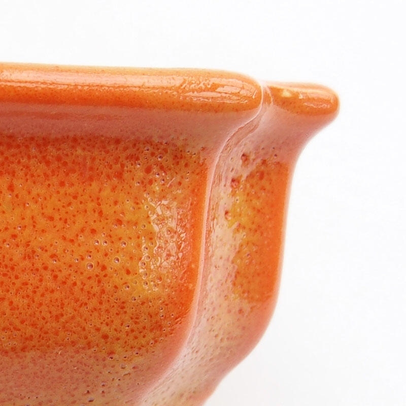 Bol à bonsaï en céramique 11,5 x 8,5 x 4 cm, jaune-orange
