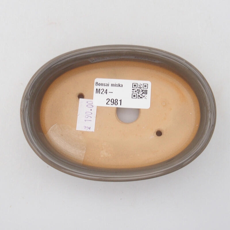 Bol à bonsaï en céramique 11,5 x 8 x 2,5 cm, gris