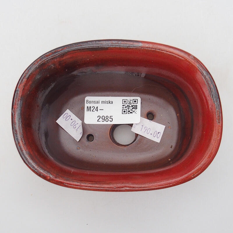 Bol à bonsaï en céramique 11,5 x 8 x 5 cm, couleur rouge