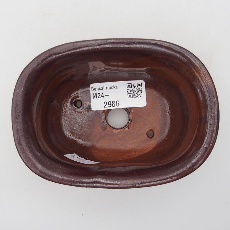 Bol à bonsaï en céramique 11,5 x 8 x 5 cm, couleur brun-noir